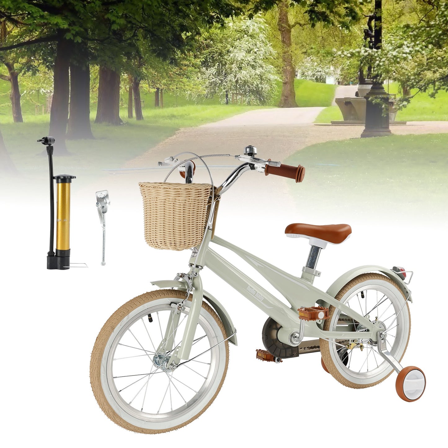 16 inches Kid's Bike Child Bicycle for Ages 7-9 Years with auxiliary wheels