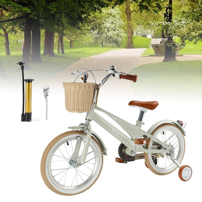 16 inches Kid's Bike Child Bicycle for Ages 7-9 Years with auxiliary wheels