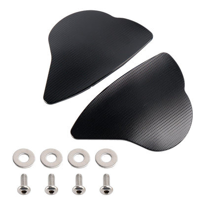 ALUMINUM MIRROR BLOCK OFF PLATES HOLE CAPS BLACK FOR YAMAHA YZF R6 R7 2017-2024