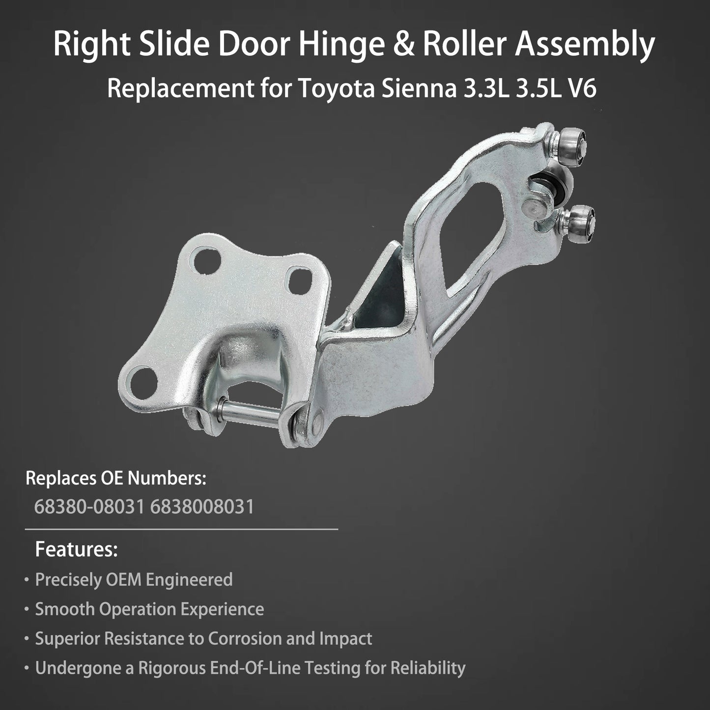 Right Center Sliding Door Hinger & Rolle for 2004-2010 Toyota Sienna 68380-08031
