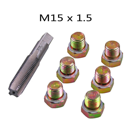 7pc M15 x 1.5 Oil Pan Thread Repair Kit Set Sump Drain Plug Repair Tool Kit