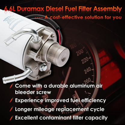 6.6L Duramax Diesel Fuel Filter For 05-12 Chevy Silverado GMC Sierra 2500 3500