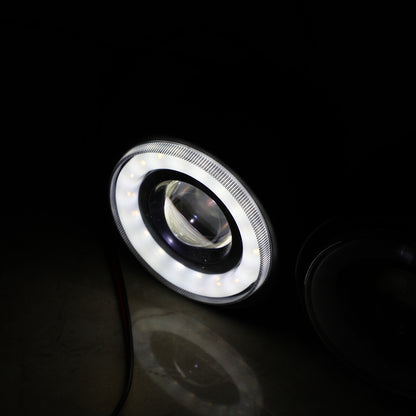 Black Twin Headlight Motorcycle Double Dual Lamp Street Fighter Universal