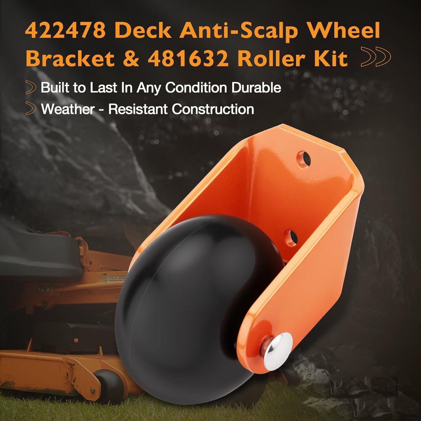 2X Deck Anti Scalp Wheel Rollers & Brackets For Scag Mower 42" 48" 52" 61" Deck