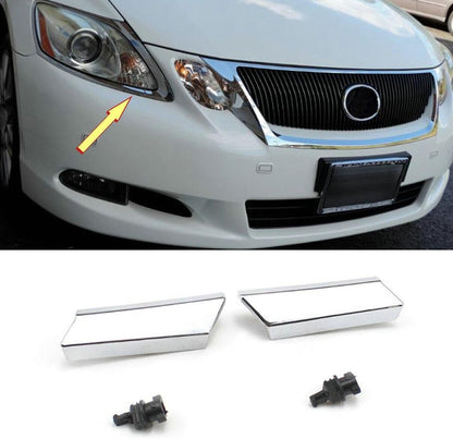 Fit LEXUS GS300 GS350 2006-2011 L&R Car Headlight Washer Nozzle Cover Chrome