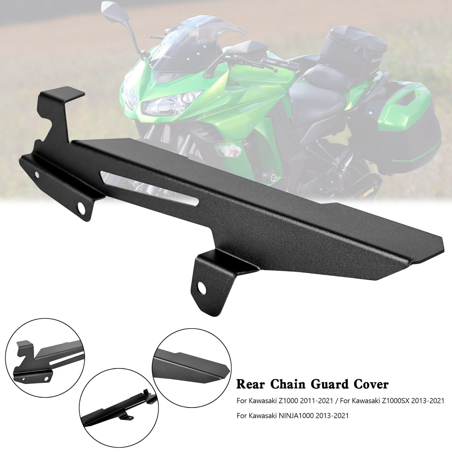 Black Sprocket Chain Guard Cover For Kawasaki Z1000SX NINJA 1000 Z1000 11~21
