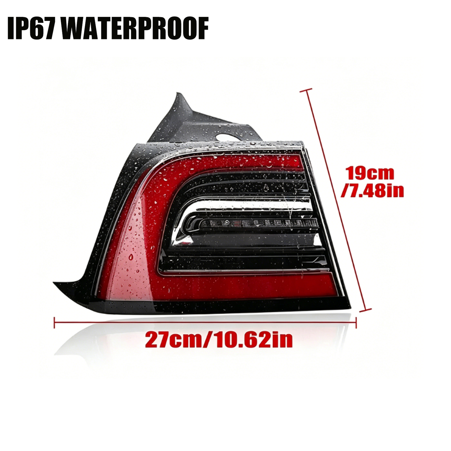 3pin For 2017-2023 Tesla Model 3 LED Outer Rear Tail light Lamp Left Driver Side