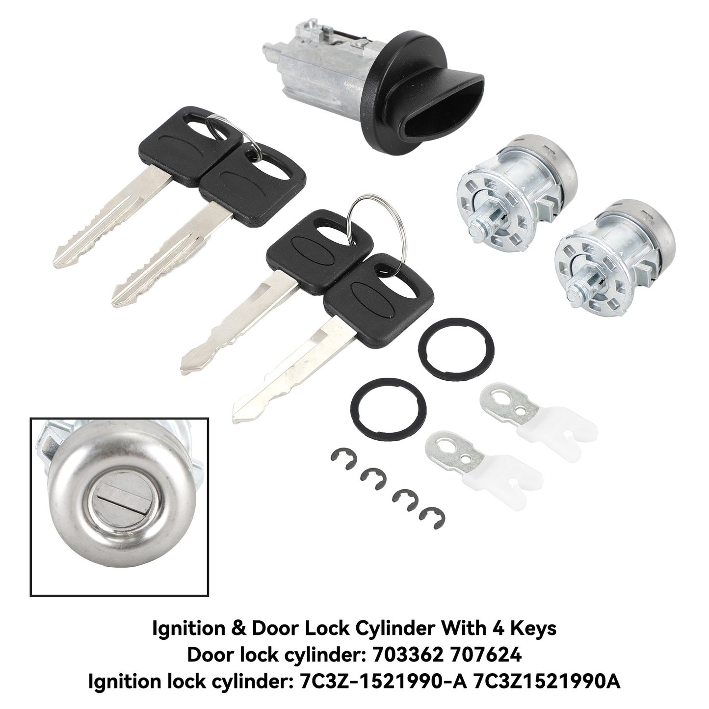 Ignition & Door Lock Cylinder With 4 Keys 703362 For Ford F150 F250 F350 F450 US