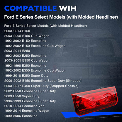 923-290 Rear Roof Mounted Third Brake Light For 1992-2022 Ford E-150 E-250 E-350