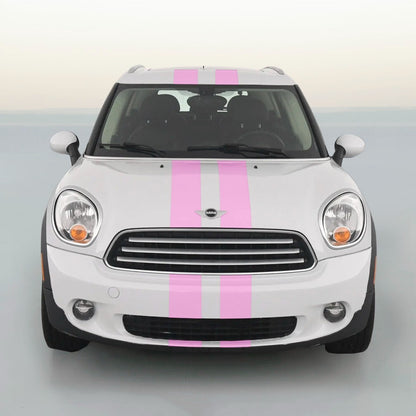 DUAL 4" VINYL RALLY STRIPES RACING STRIPE + BONUS KIT For PINK MINI COOPER S