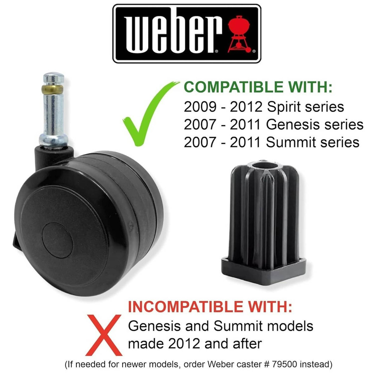 Solid Spare Weber 70359 Fixed Caster with Insert