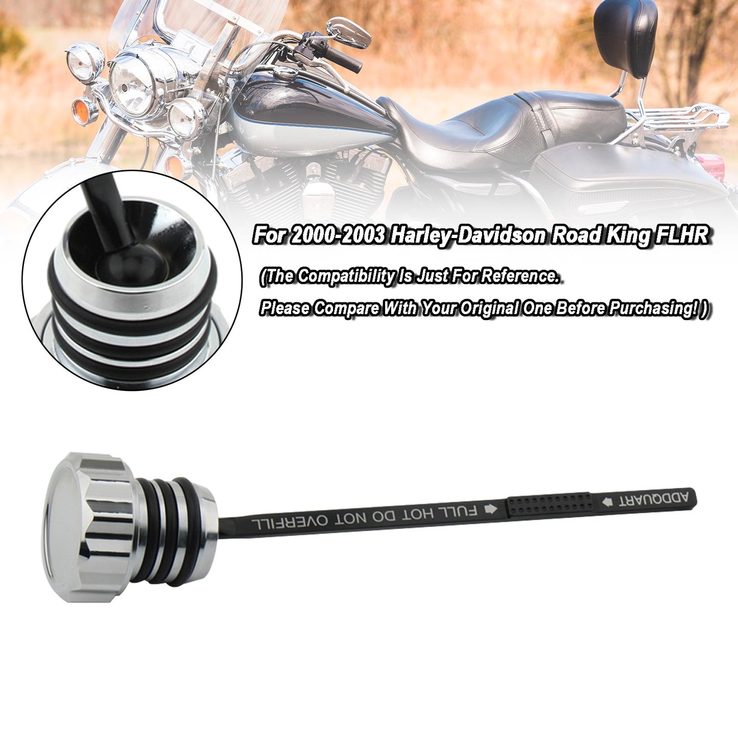 Oil Dipstick Tank Cap Plug 0710-0121 For Touring Road King Electra Glide 00-2006