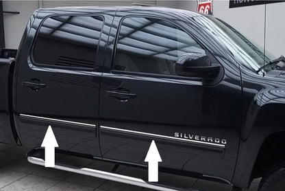 CHROME SIDE DOOR TRIM ROCKER PANEL MOLDING PACKAGE For CHEVY SILVERADO 07-13