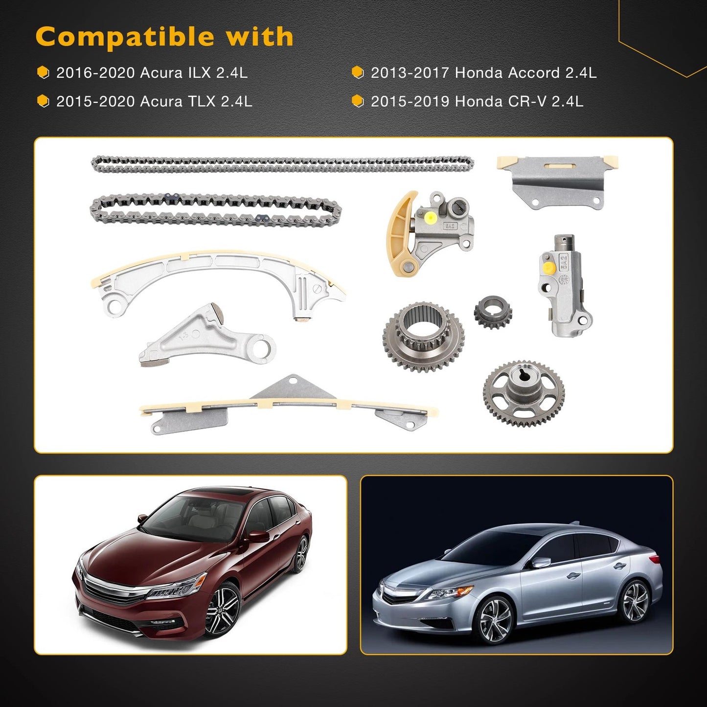 14401-5A2-A02 2.4L Timing Chain Kit For 2013-20 Acura ILX TLX Honda Accord CR-V