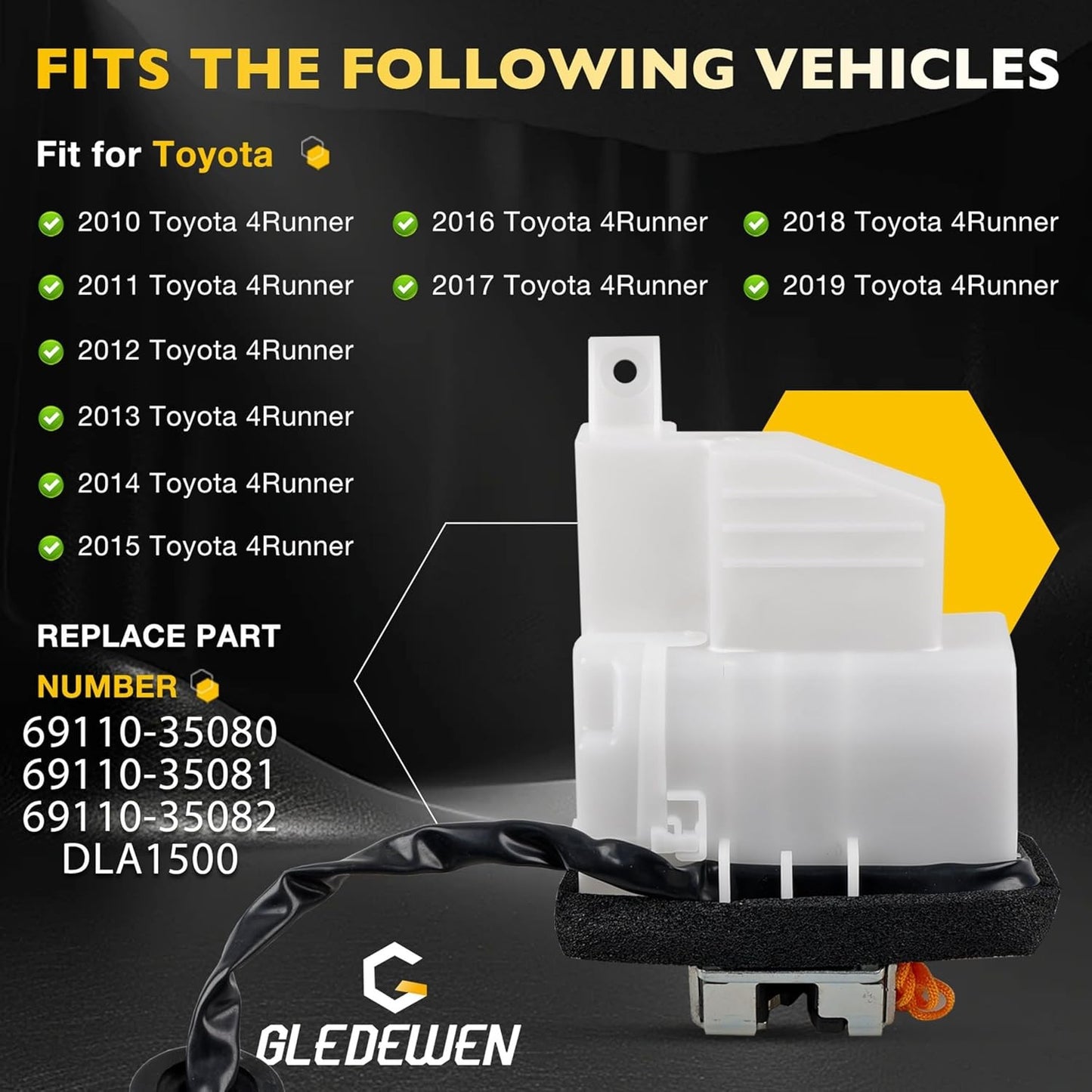 Rear Tailgate Hatch Lock Actuator For 2010-2023 Toyota 4runner 4.0L 69110-35082