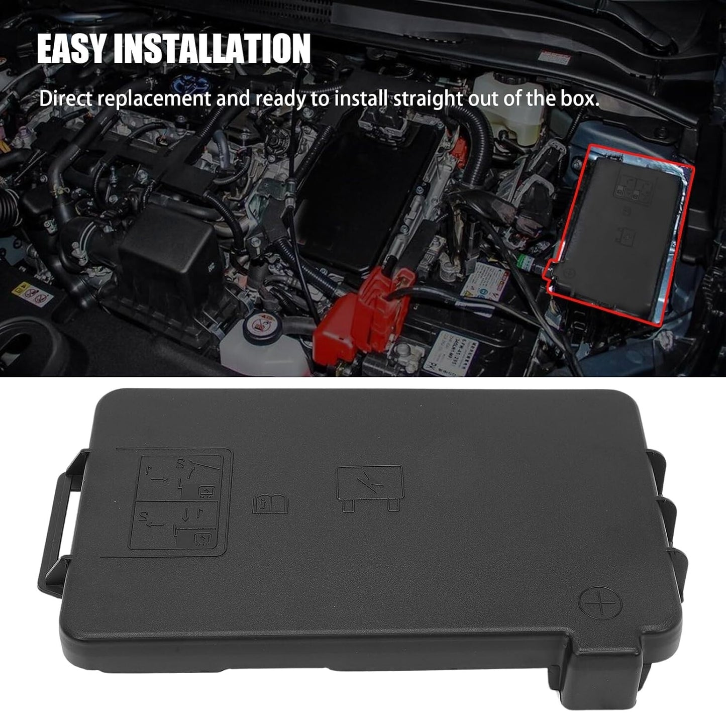 1x Plastic Fuse Box Cover Lid For Dodge For Ram 1500 2500 3500 68053635AB Black