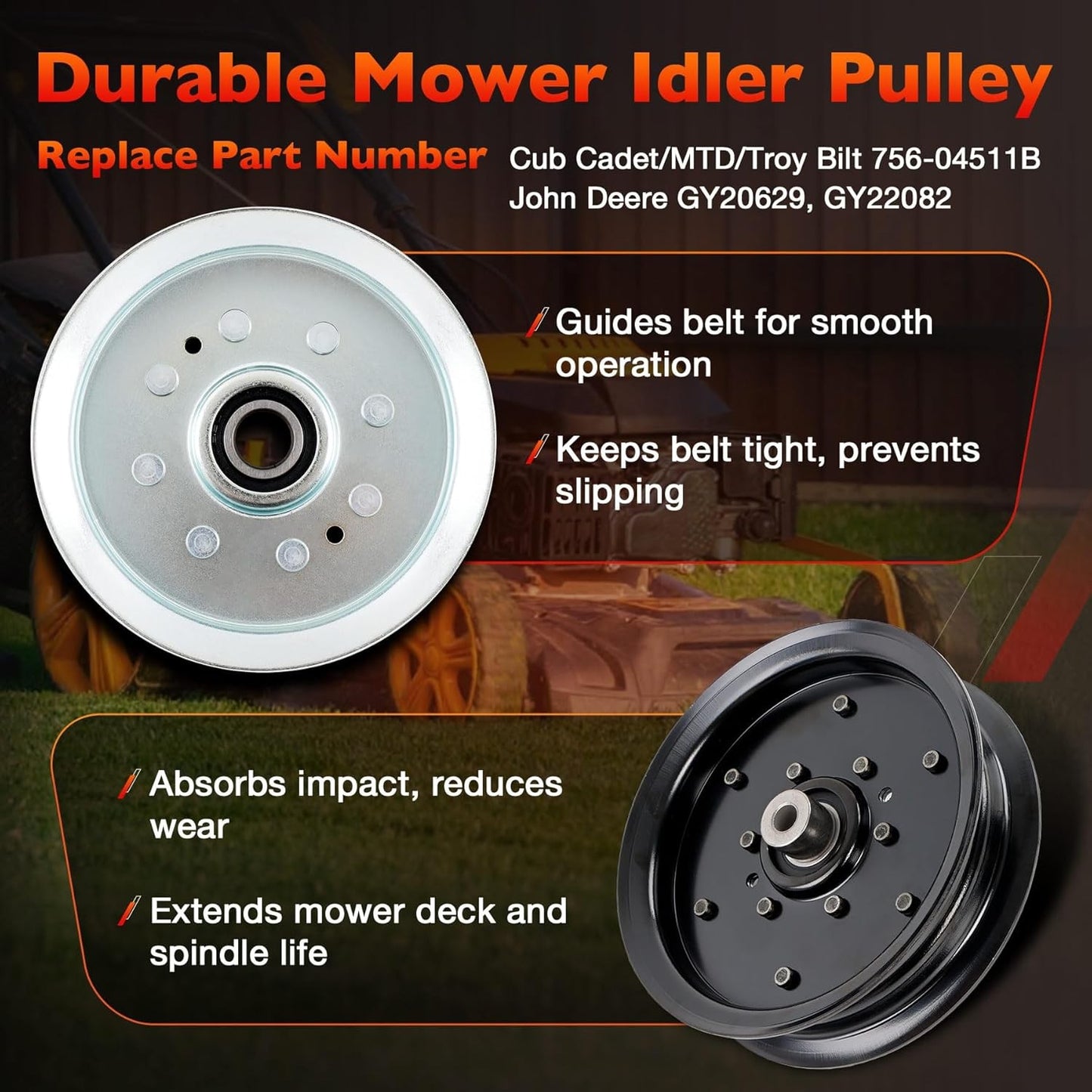 54" Mower Blade Spindle Belt Wheel Idler Kit For Cub Cadet ZT1 ZT2 Troy-Bilt MTD