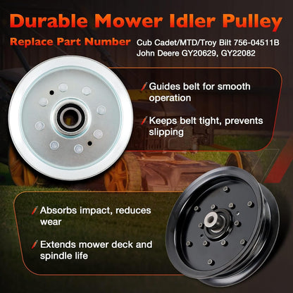 54" Mower Blade Spindle Belt Wheel Idler Kit For Cub Cadet ZT1 ZT2 Troy-Bilt MTD