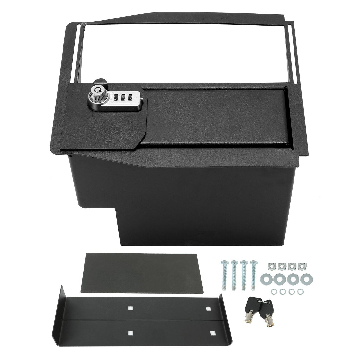 Solid Spare Floor Center Console Lock Safe Storage For 15-20 F150/Raptors 17-22 F250 F350