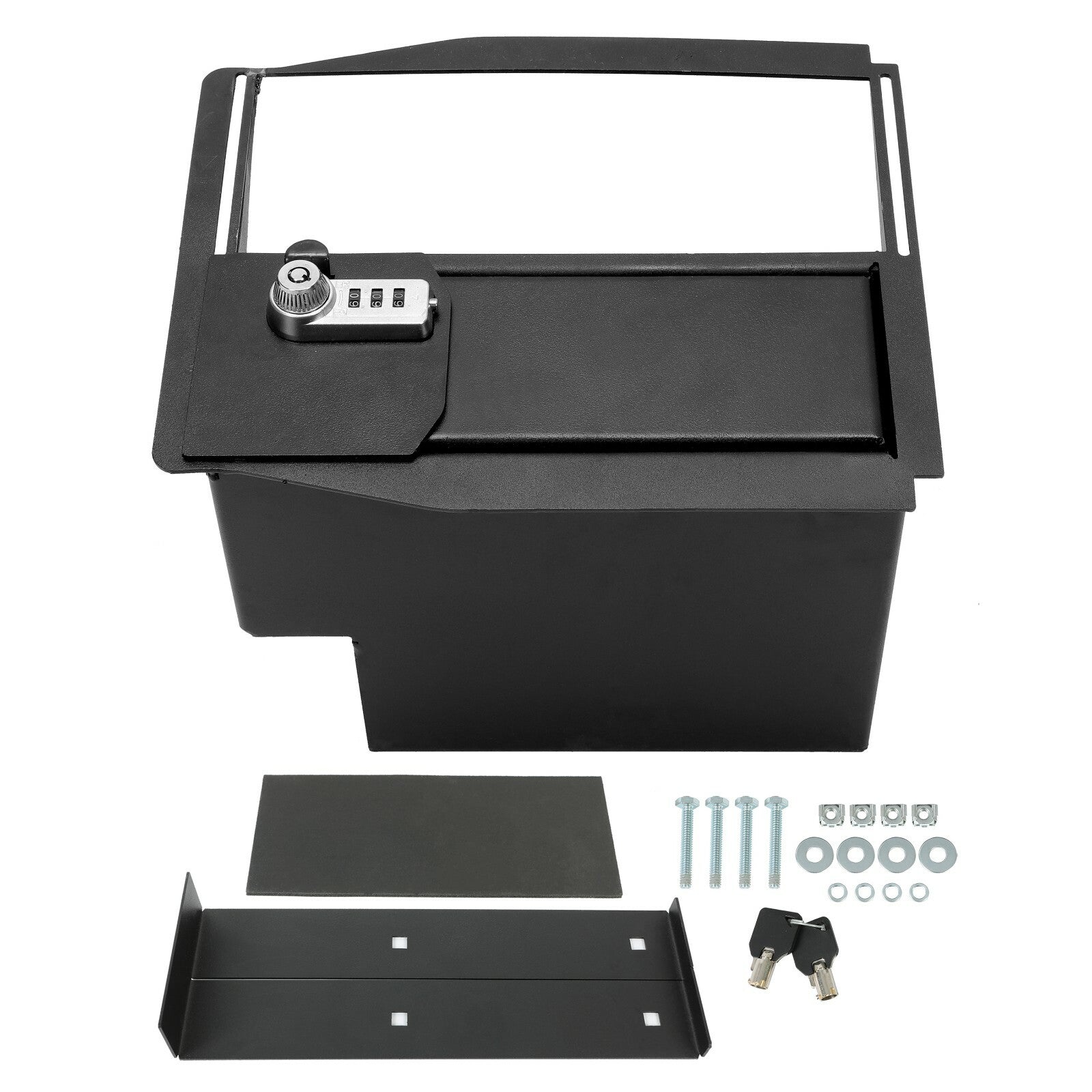 Solid Spare Floor Center Console Lock Safe Storage For 15-20 F150/Raptors 17-22 F250 F350