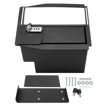 Solid Spare Floor Center Console Lock Safe Storage For 15-20 F150/Raptors 17-22 F250 F350