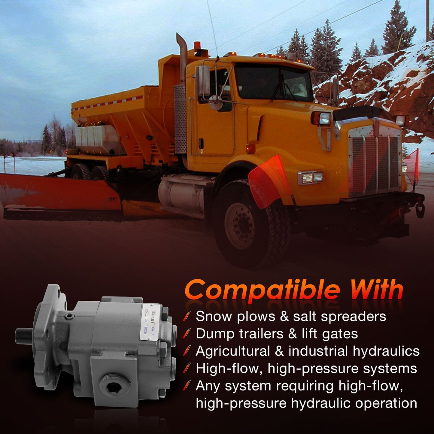 H2136201 Hydraulic Pump 3000 PSI 7/8"-13 Spline Shaft Heavy-Duty Hydraulic Pump