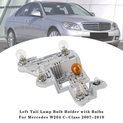 Left Tail Lamp Bulb Holder with Bulbs For Mercedes W204 C-Class 2007-2010 2008