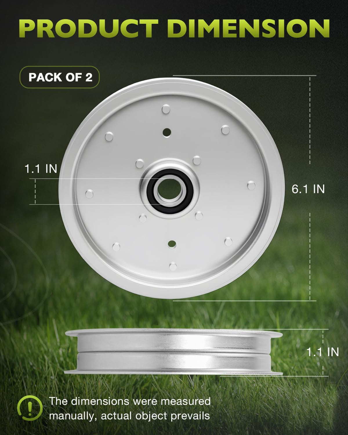2X AUC10172 Deck Flat Idler Pulley For John Deere Z335E Z525E Z535M Z535R ZTrak