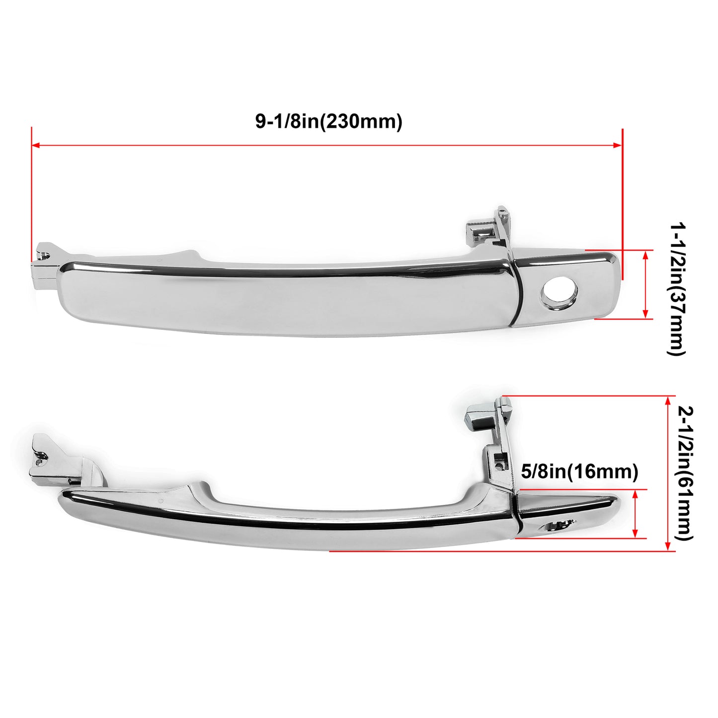 Solid Spare Door Handle Front Driver Side Outside Exterior Chrome For Nissan Rogue 2011-2015