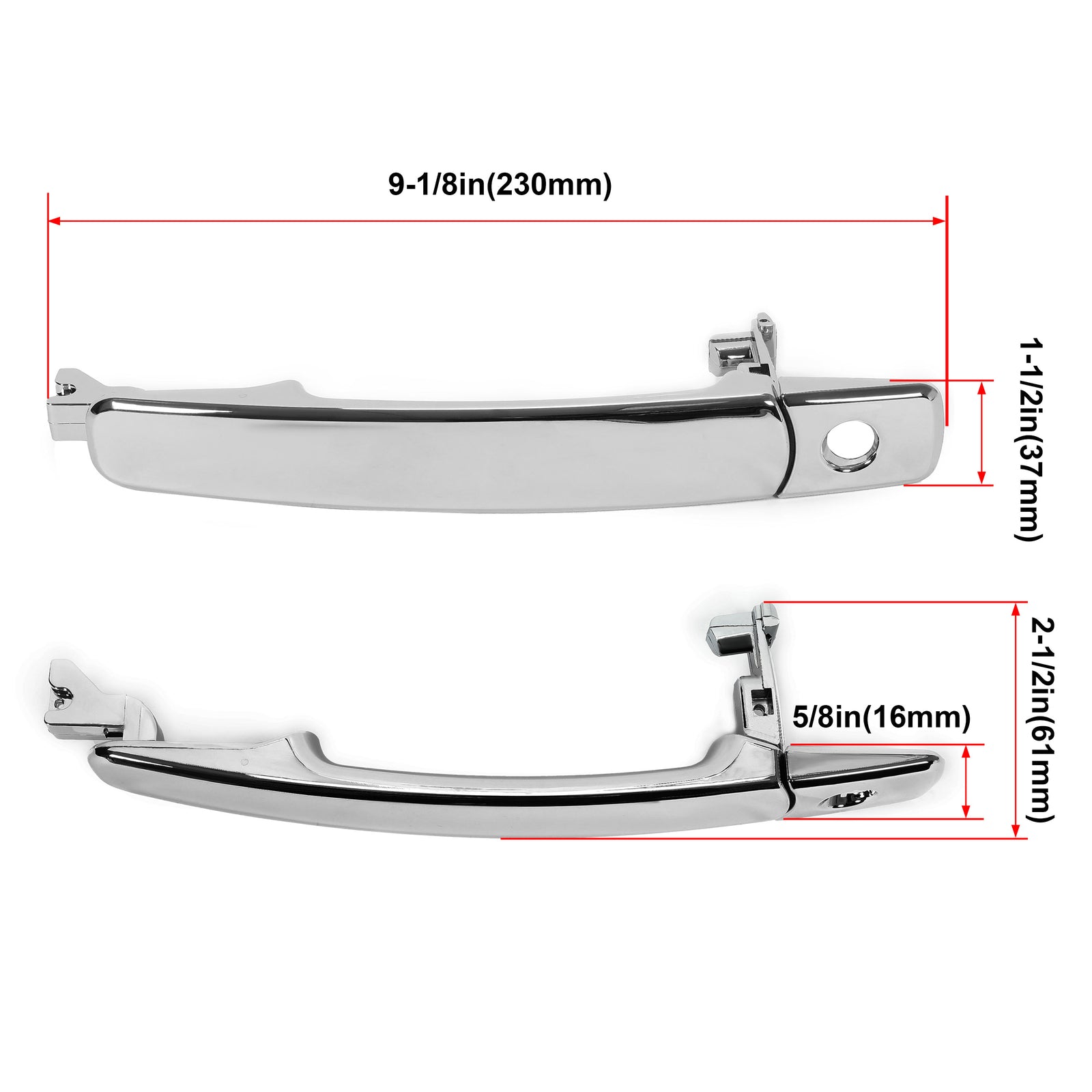 Solid Spare Door Handle Front Driver Side Outside Exterior Chrome For Nissan Rogue 2011-2015