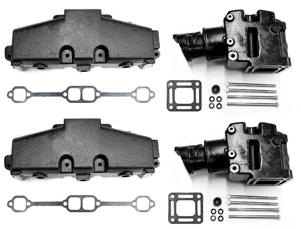 Exhaust Manifold + Riser Kit For MerCruiser 305 V8 860246A15 860246Q11 18-1953-2