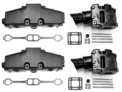 Exhaust Manifold + Riser Kit For MerCruiser 305 V8 860246A15 860246Q11 18-1953-2