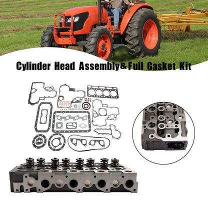 Complete Cylinder Head With Valve Spring & Gasket Kit FIT Kubota V1902 Engine