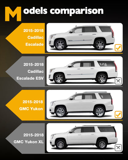 B/C Pillar Door Window Trim Molding Kit Fit 15-18 Chevy Tahoe GMC Yukon Cadillac