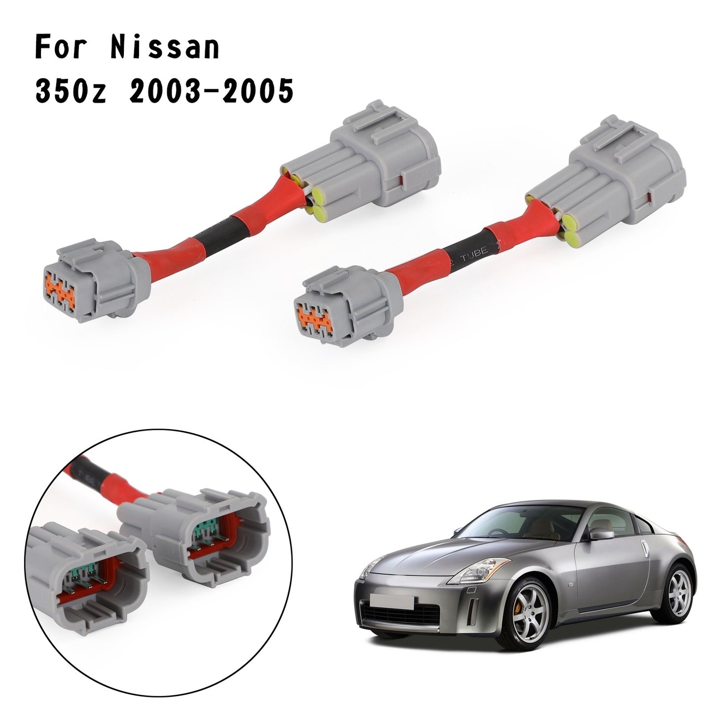 Headlight Conversion Adapters For Nissan 350z 03-05 HID Wiring 8 TO Headlight 6