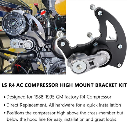 High Mount AC Bracket For LS1 LS2 LS3 LS6 Swap For Vortec Truck Engines LQ R4 LS