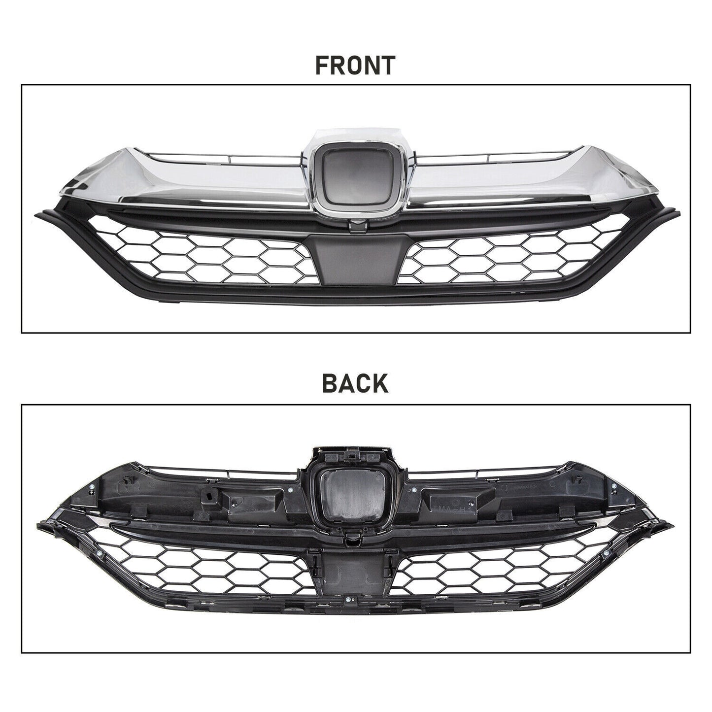 Fit 2017 2018 2019 Honda CRV CR-V Front Bumper Upper Grille Chrome HO1210147C