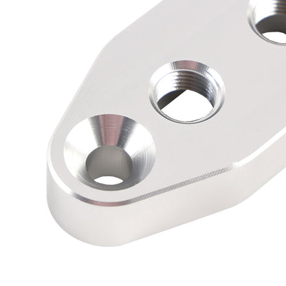 Twin Turbo Dual 1/8" NPT Oil Feed Line Adapter Plate for LS1 LSX LS3 LS2 LQ4