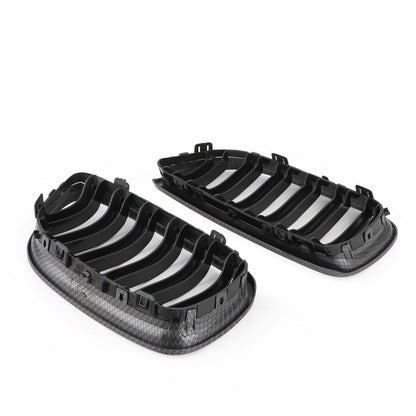 Front Kidney Grill Grilles Carbon Fiber Fit BMW E90/E91 LCI 3 Series 2008-2012