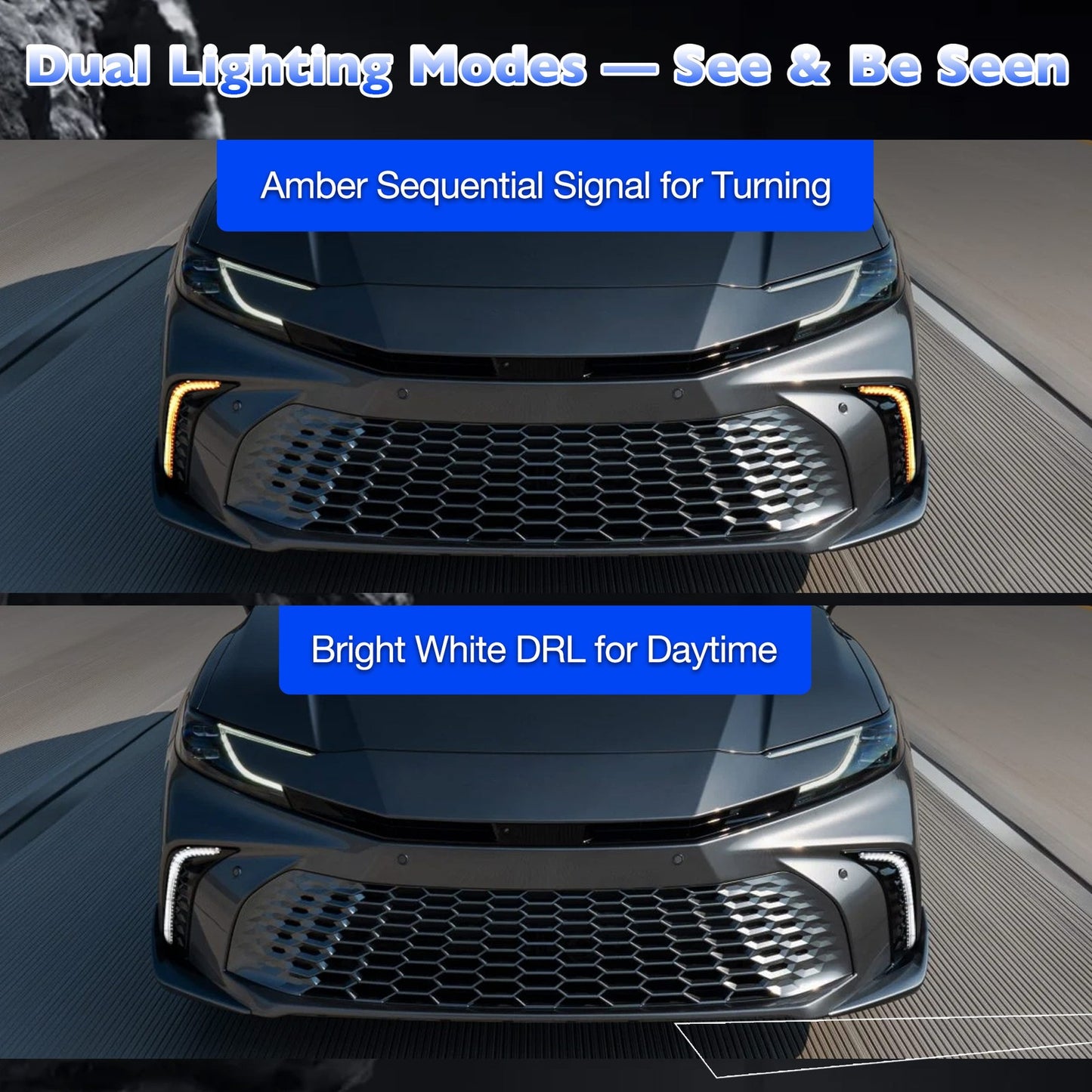 LED Daytime Running Light Fog Lamp Turn Signal For 2025 Toyota Camry SE XSE