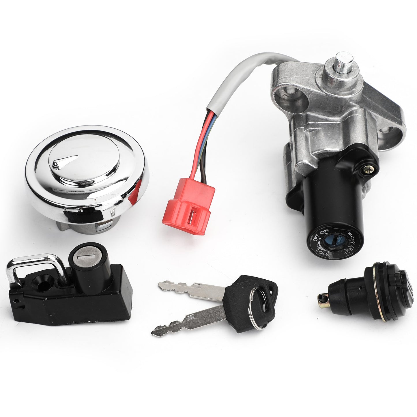 Ignition Switch Tank Cap Helemt Storage Lock Set For Yamaha XVS 125 250 650 1100