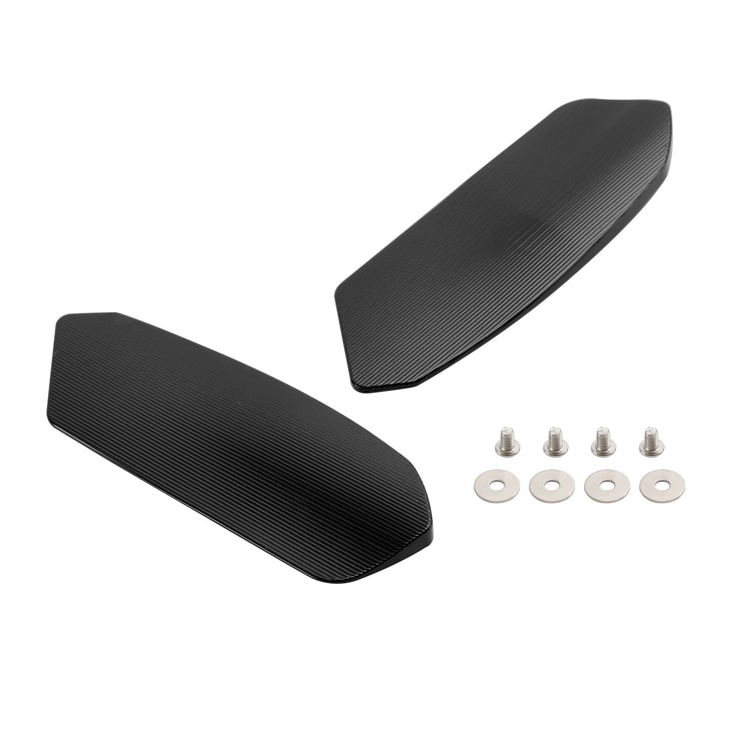 ALU MIRROR BLOCK OFF PLATES HOLE CAPS BLACK FOR SUZUKI GSXR1000 / R / ABS 17-24