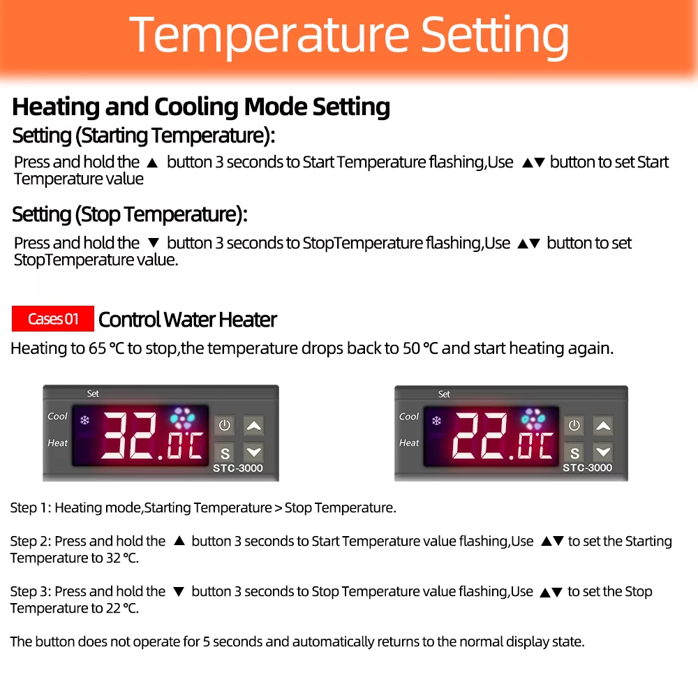 STC-3000 LED Digital Thermometer Temperature Controller Thermostat Regulator