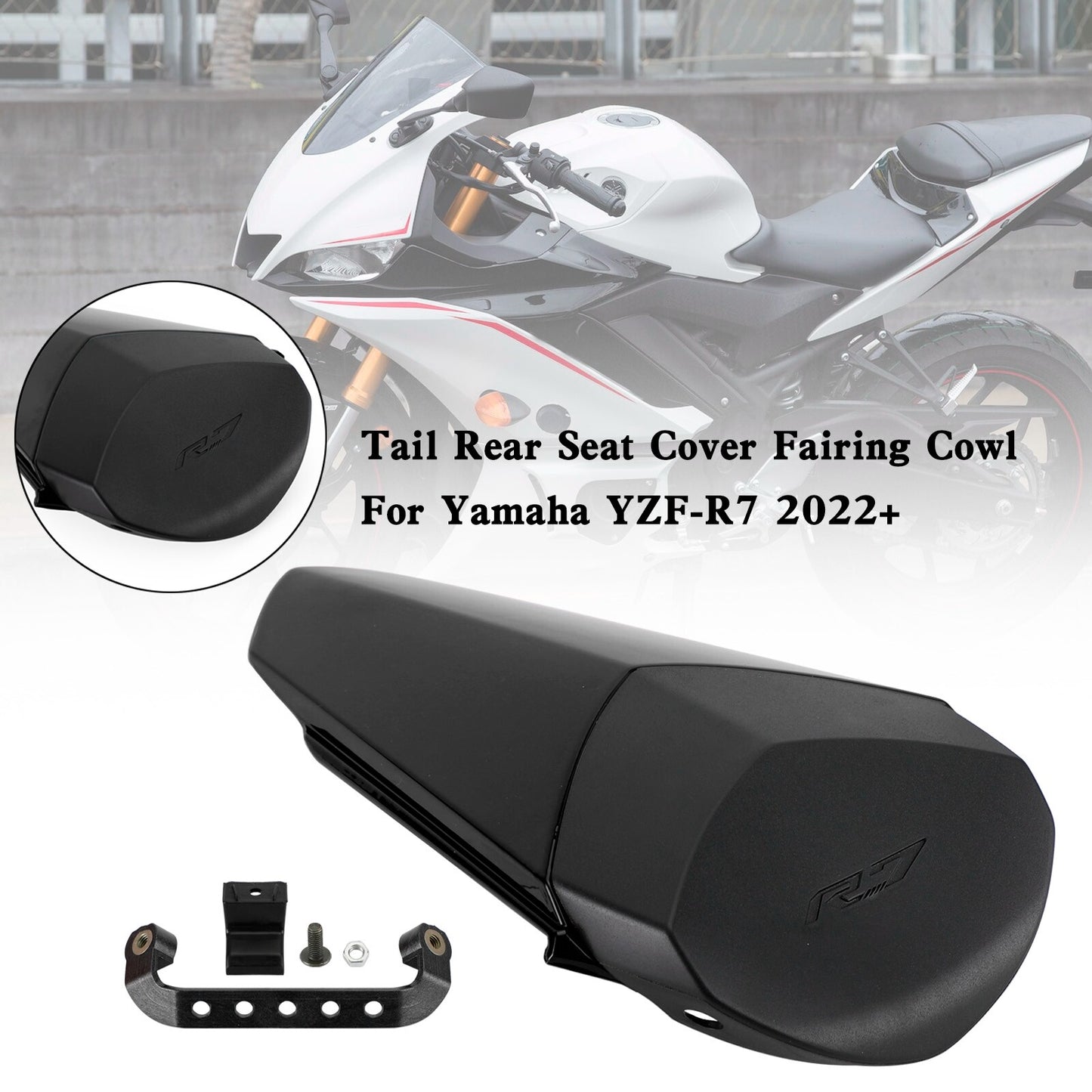 Tail Rear Seat Cover Fairing Cowl For YAMAHA YZF-R7 YZF R7 2022-2025 Black