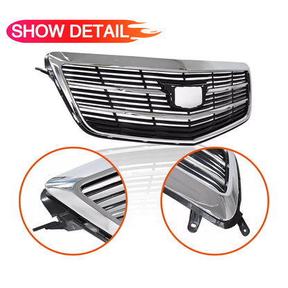 Fits 2015 2016-2019 Cadillac ATS Front Grille Upper Bumper Grill W/Chrome 15-19