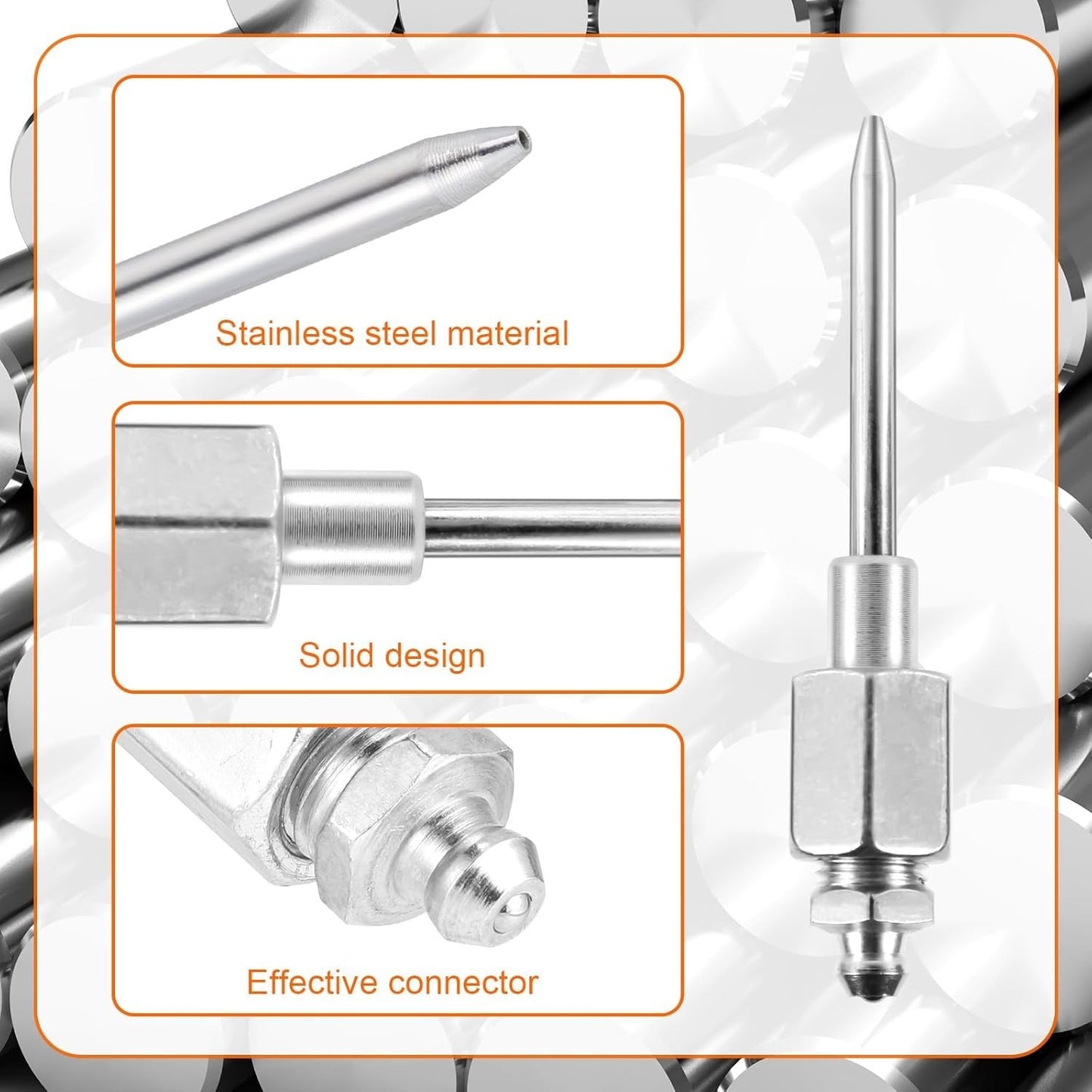 7pcs Grease Gun Accessory Kit Needle Tips Elbow Adapter Dispenser Rubber Nozzle