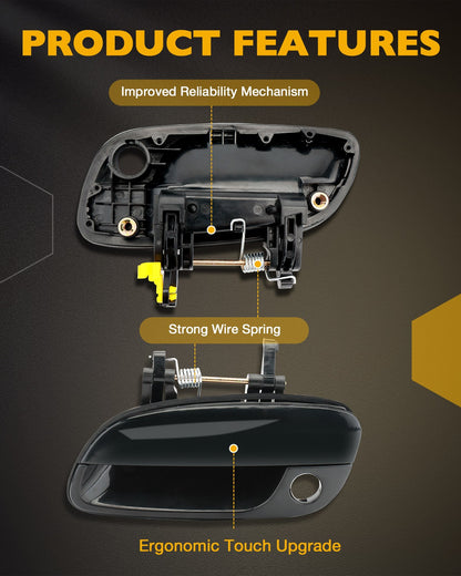 8Pcs Exterior Interior Door Handles Front & Rear Side For 01-06 Hyundai Elantra