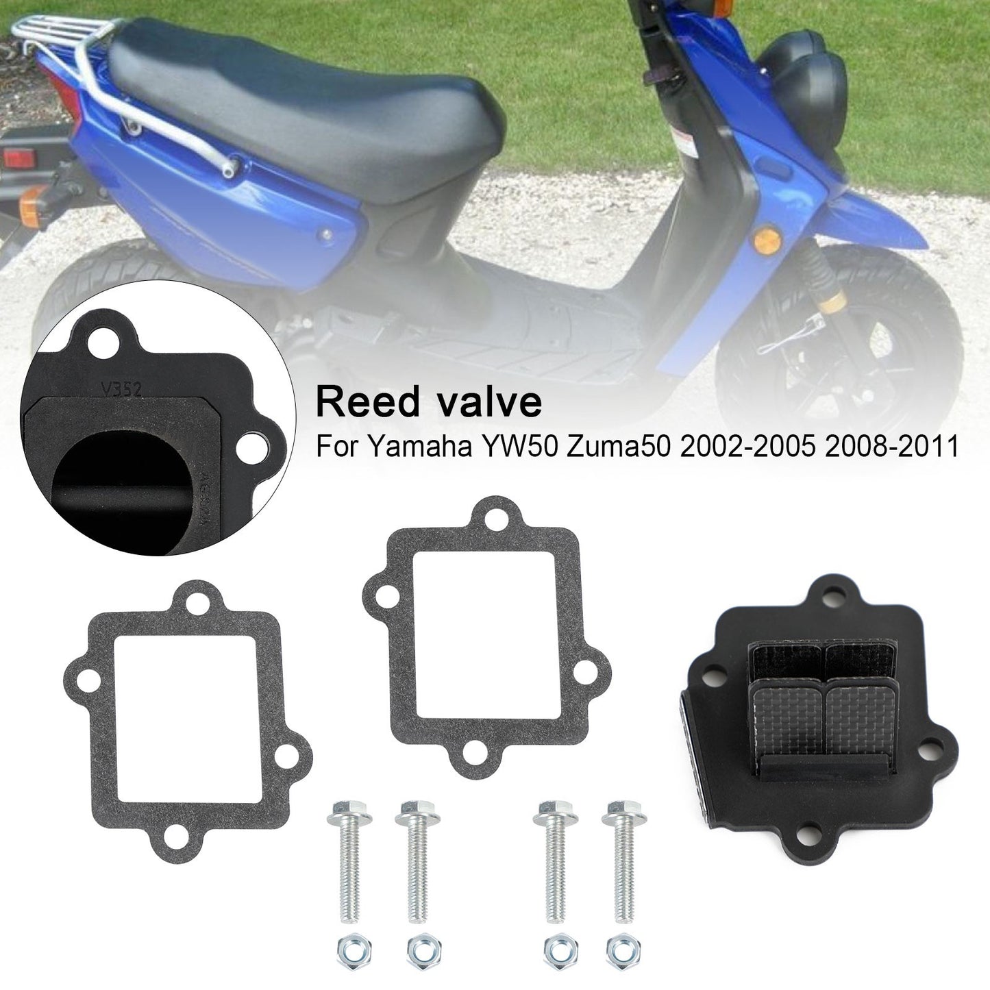 V352 A/B jog50 Reed Valve System Fits For Yamaha YW50 Zuma50 2002-2011.