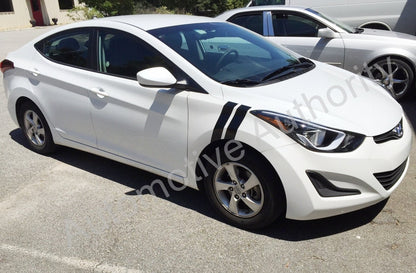 3" Dual Fender Stripe Hash Mark Stripe Decal Graphic Kit For Hyundai Elantra