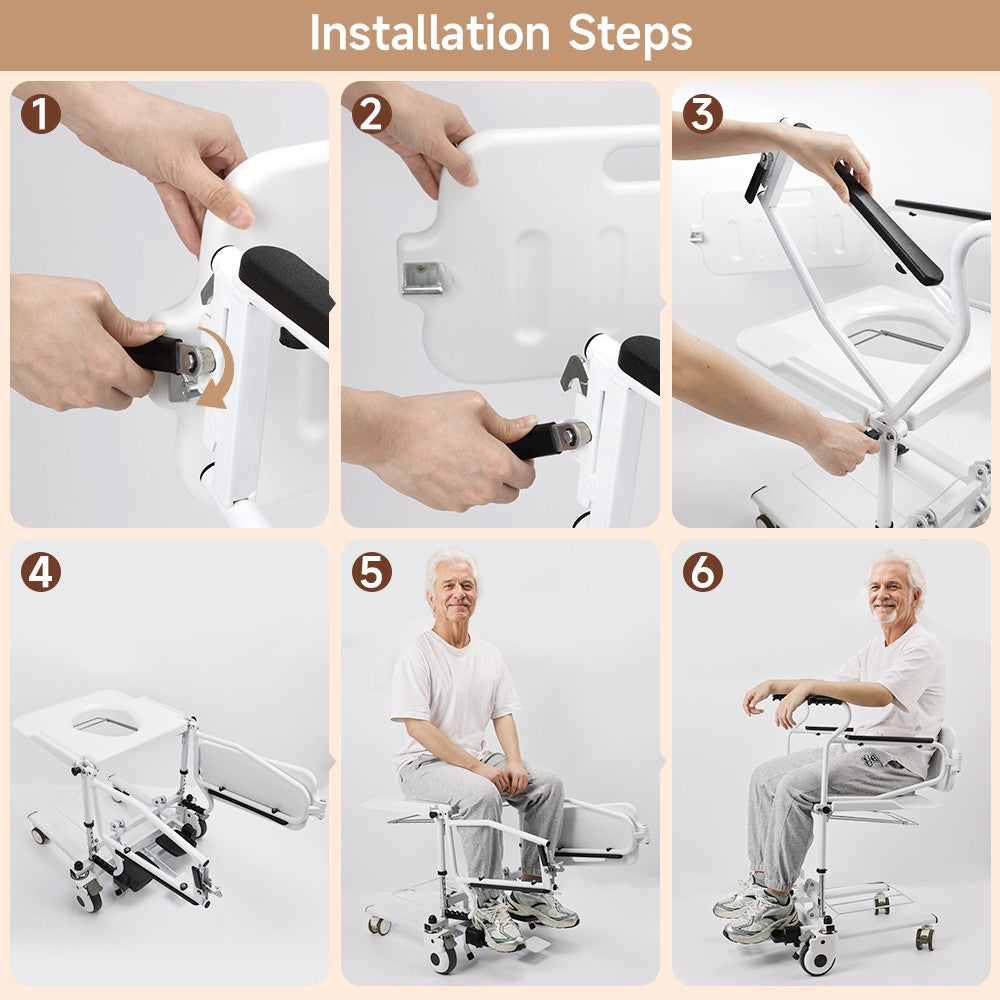 Patient Chair Transferred Lift Wheelchair Removable Split Type Wheelchair_250 lb